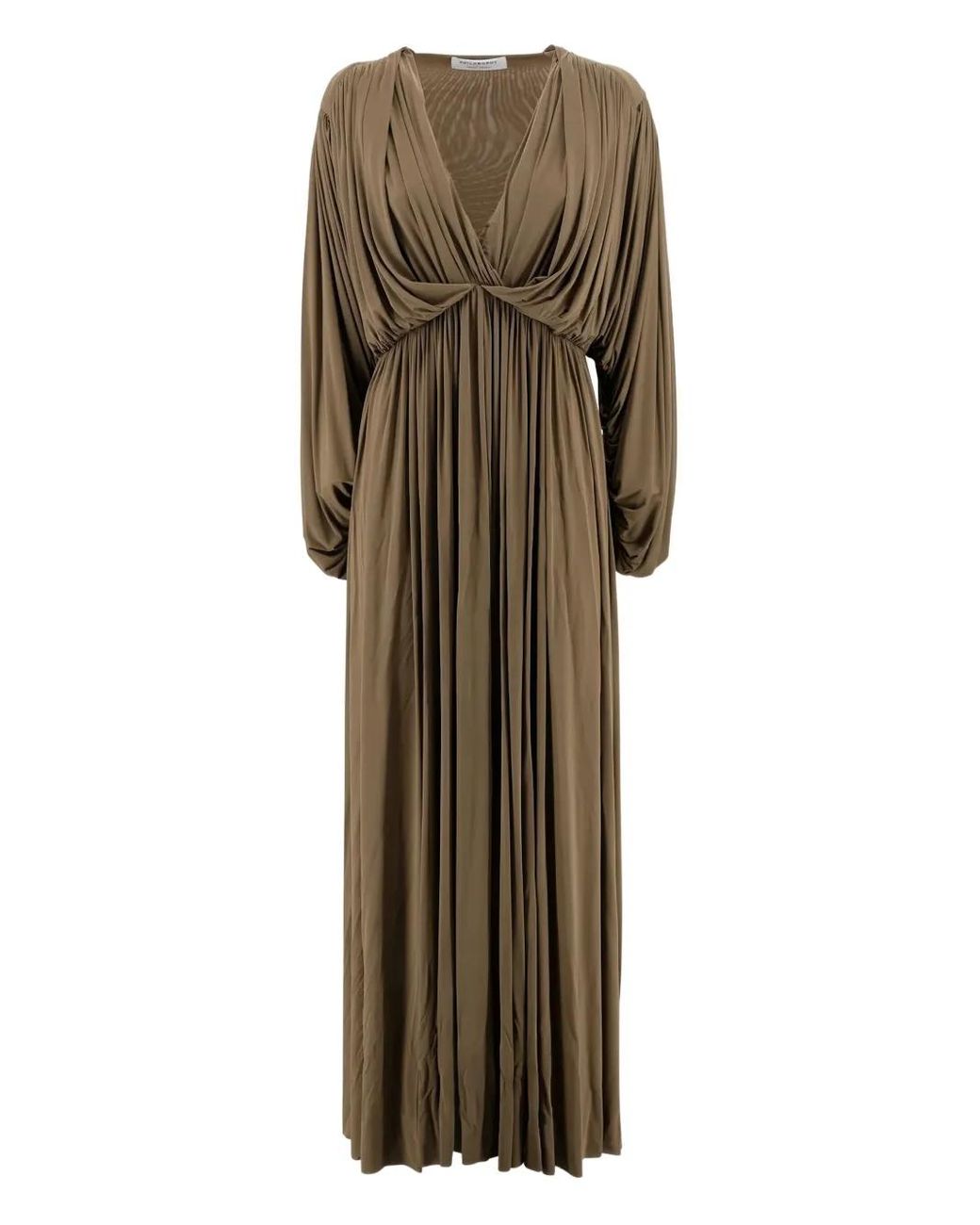 Philosophy Di Lorenzo Serafini Natural V-Neck Long Dress
