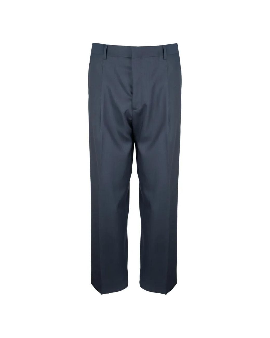 Costumein Blue Pleated Straight-Leg Trousers for men
