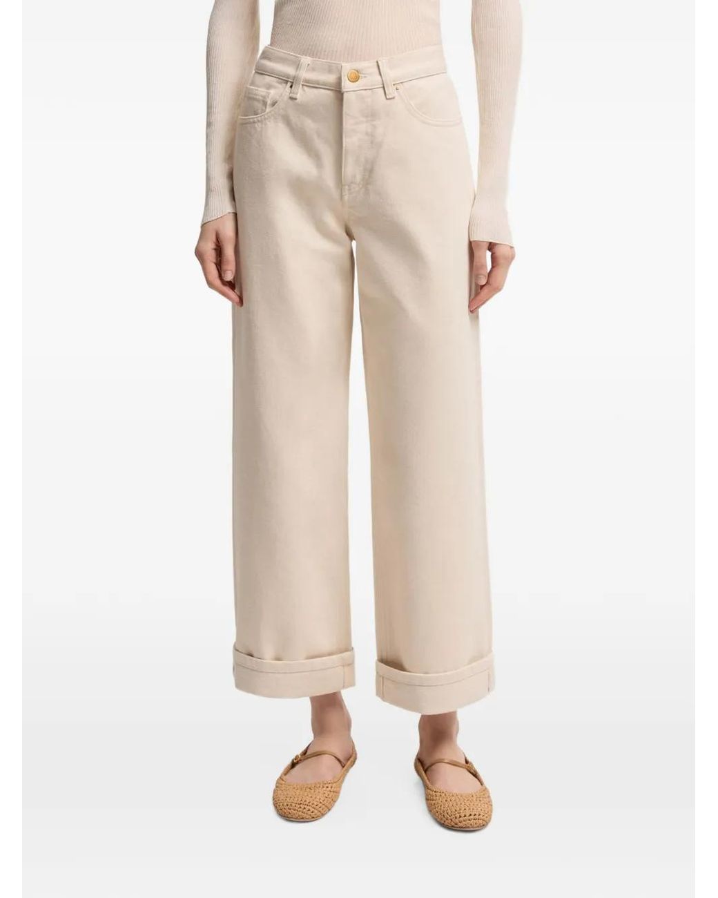 Moncler White Cropped Jeans