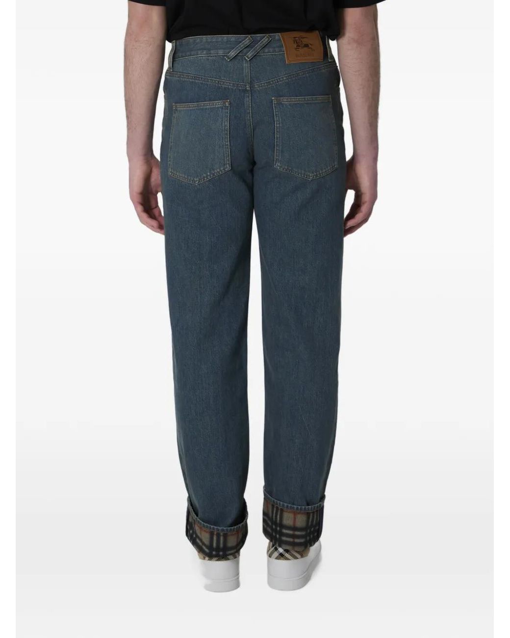 Burberry Blue Cotton Jeans for men