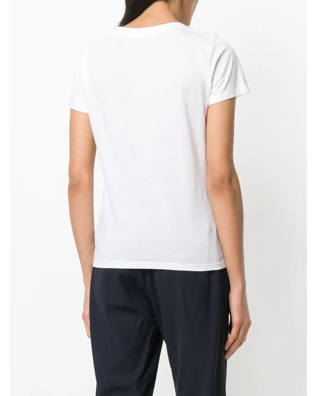 Vince White Classic V-Neck Short-Sleeved T-Shirt