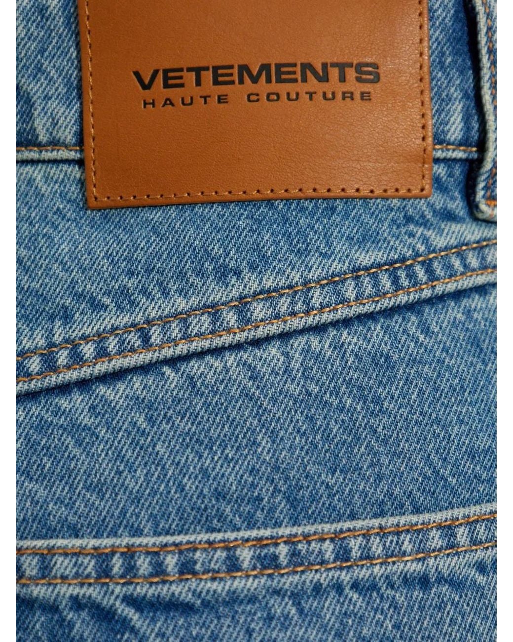 Vetements Blue Denim Cotton Jeans for men