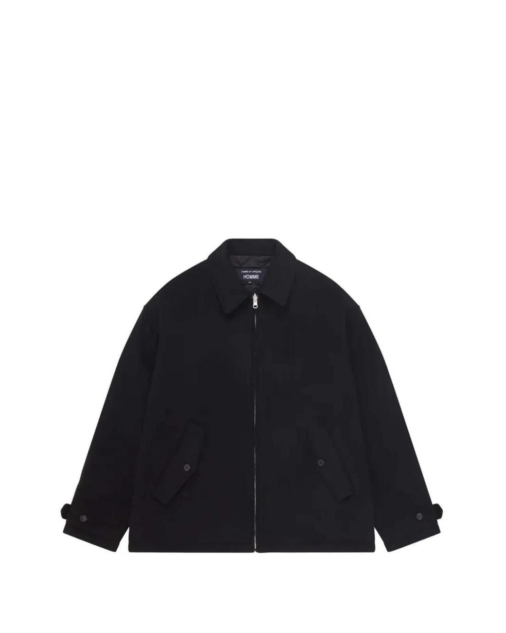 Comme des Garçons Blue Zip-Up Wool Jacket for men