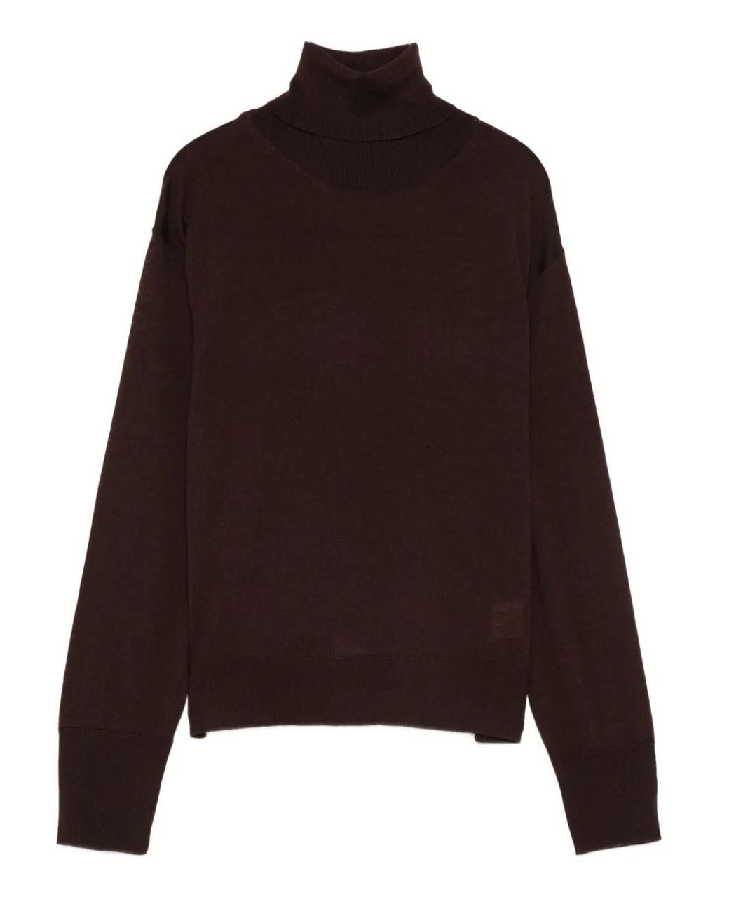 Daniele Fiesoli Brown Turtleneck Merino-Wool Sweater