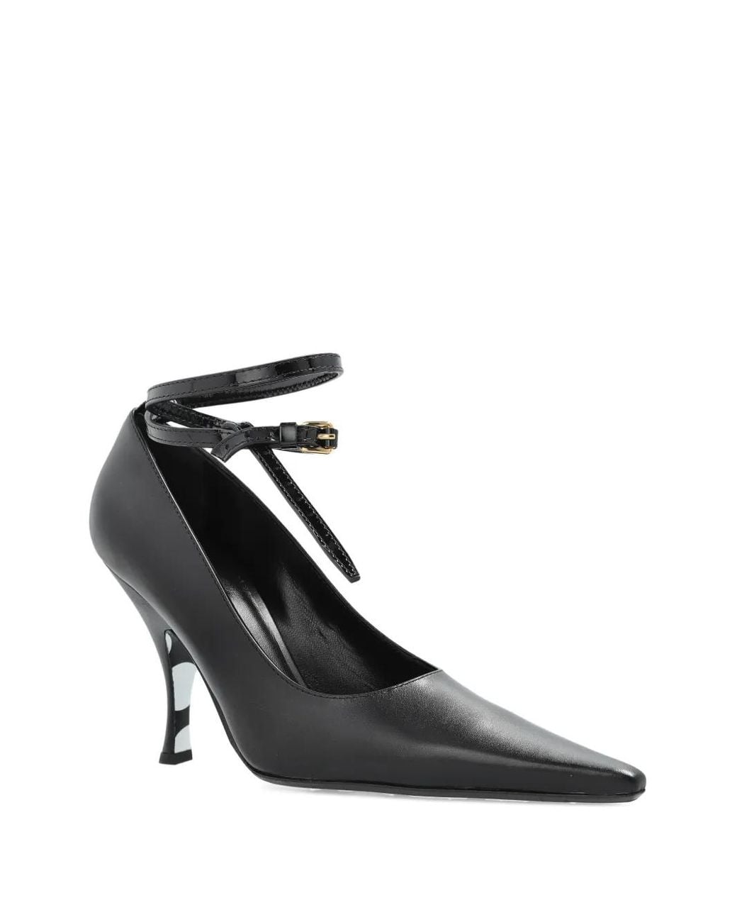 Moschino Black Pointed-Toe Ankle-Tie Pumps
