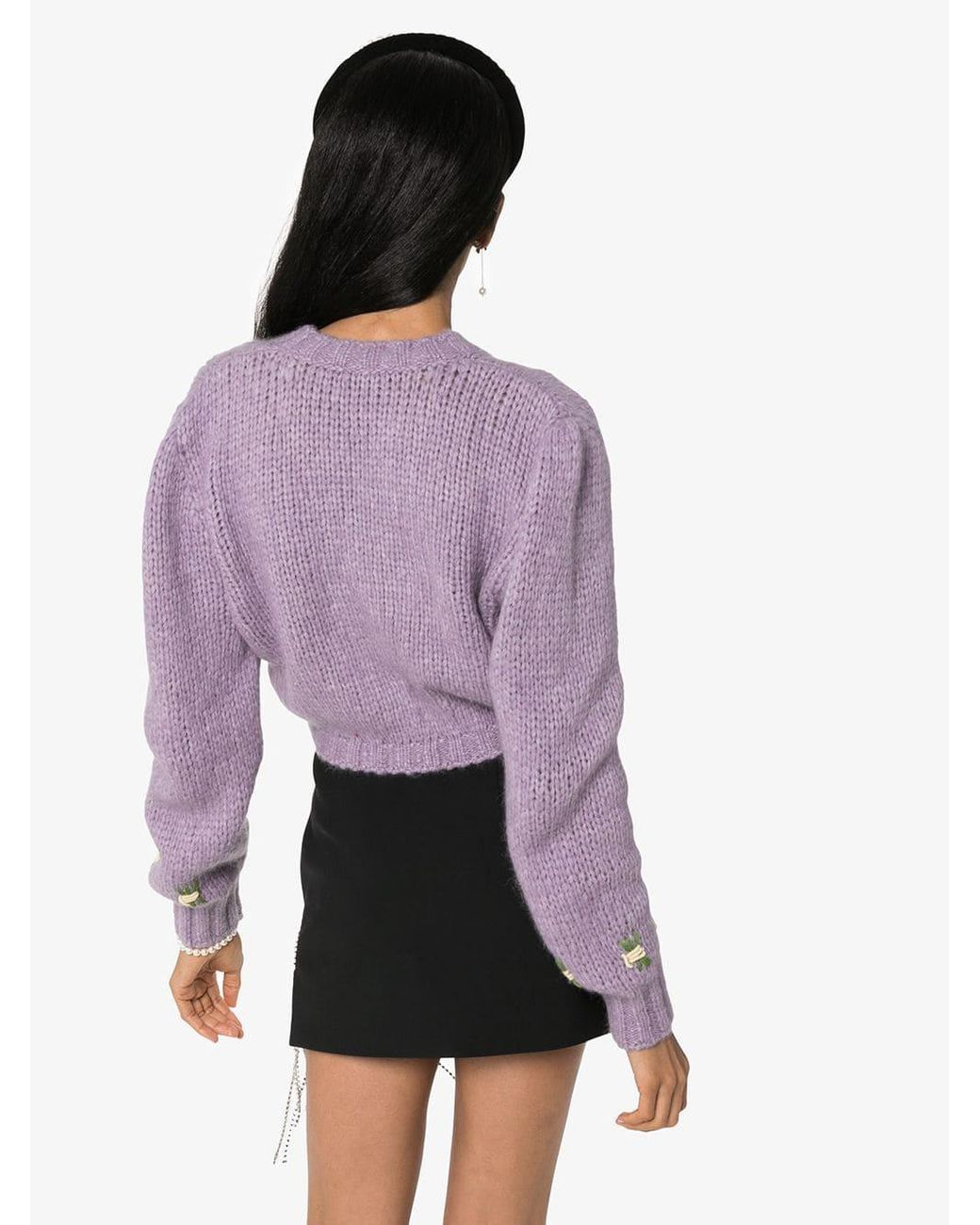 Alessandra rich shop purple cardigan