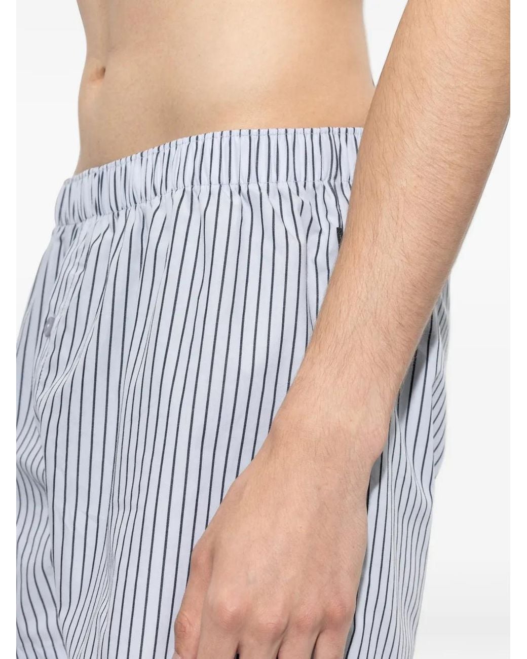 Hanro Blue Striped Cotton Boxers for men