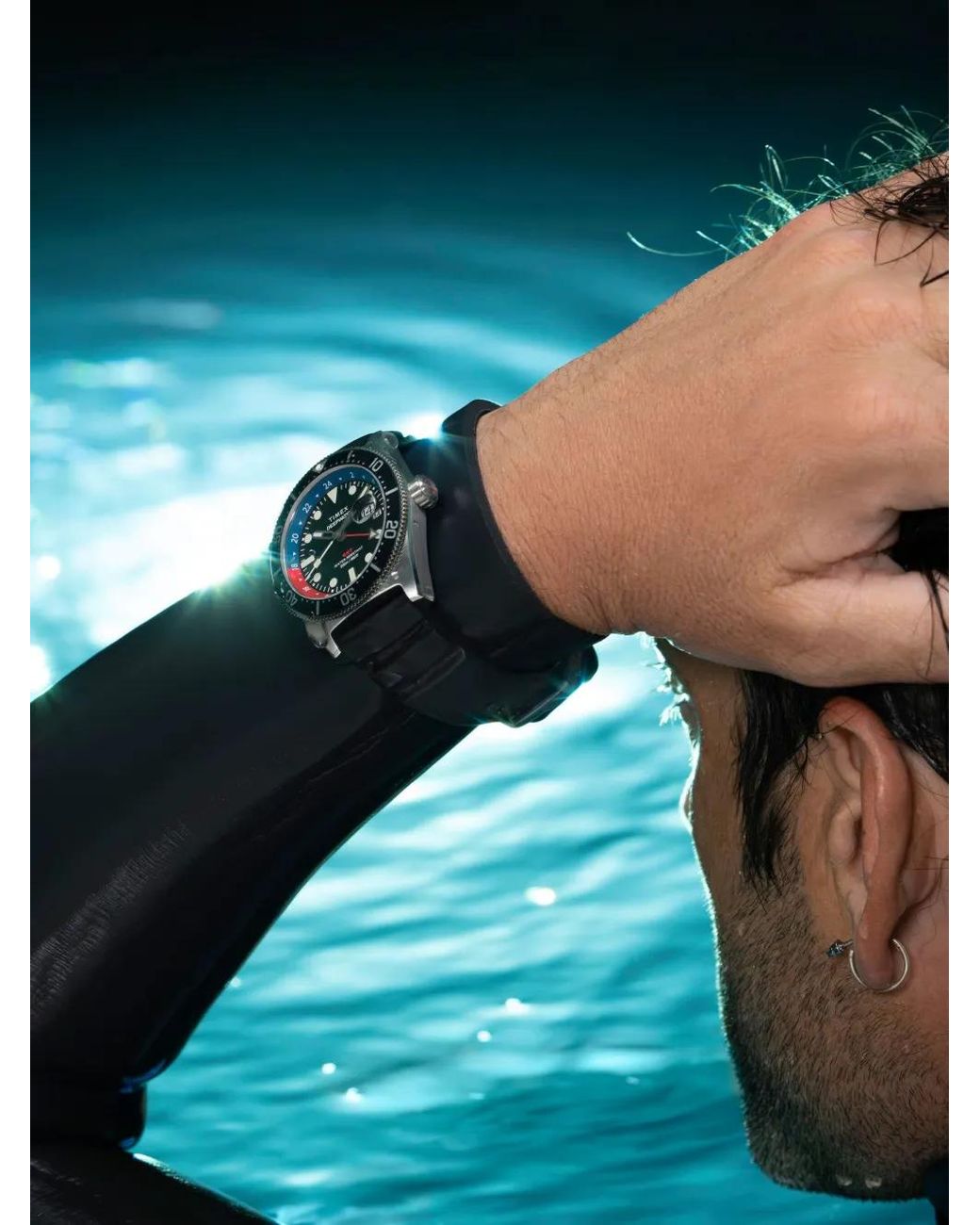 Timex Black Deepwater Reef 200 Gmt for men