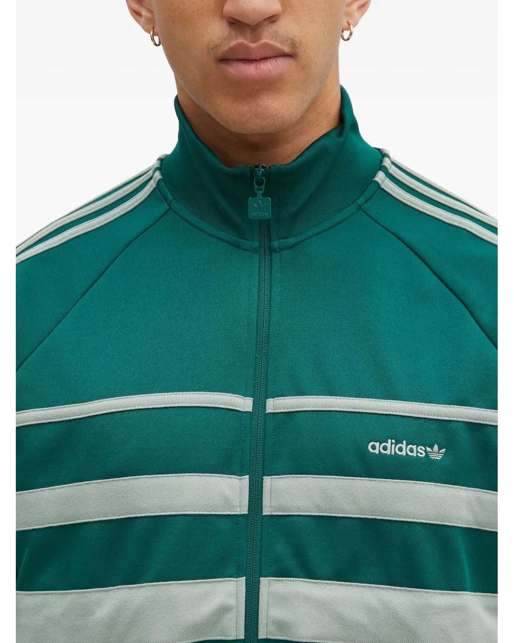 Adidas Green Embroidered-Logo Jacket for men