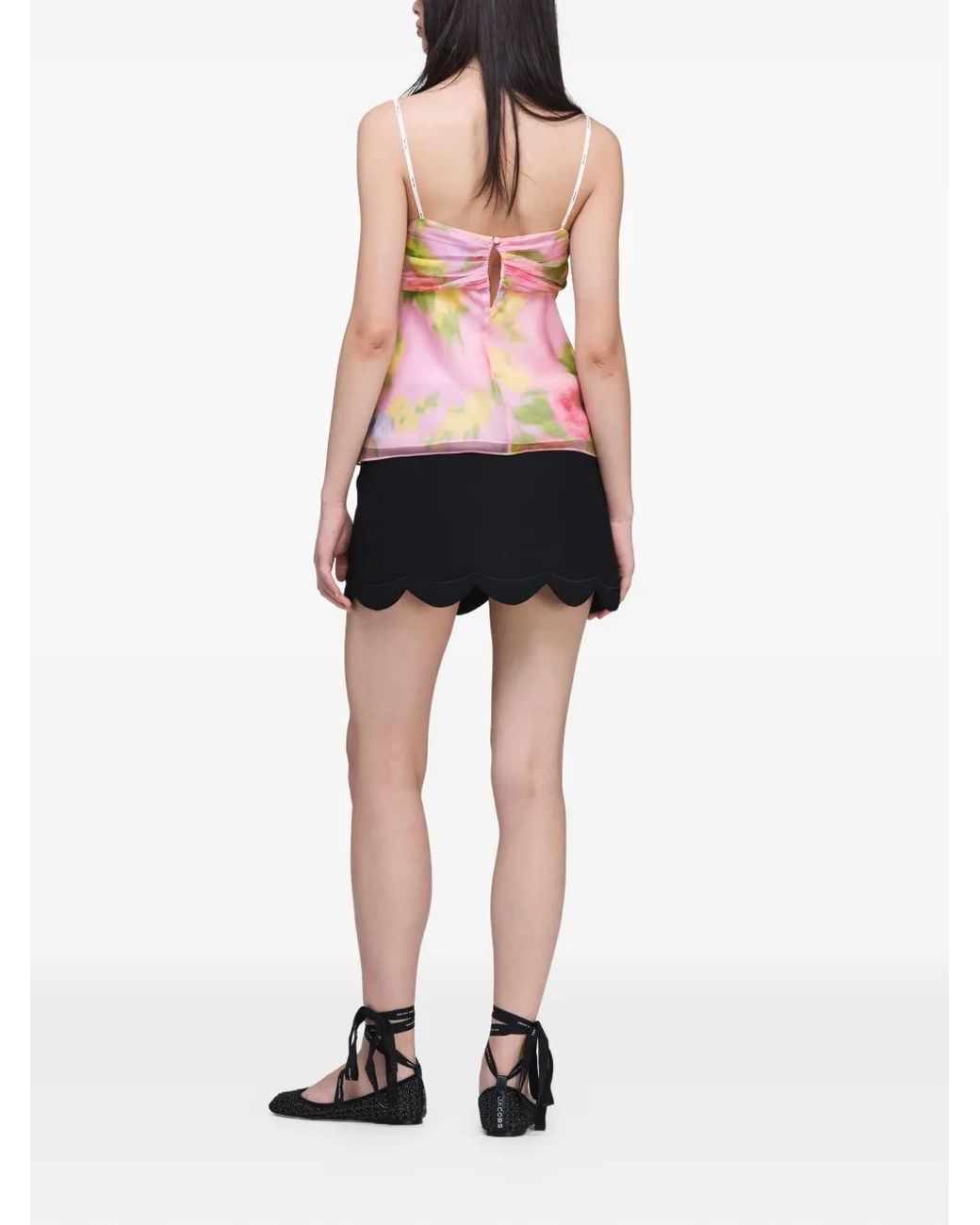 Marc Jacobs Pink Blurred Floral-Print Top