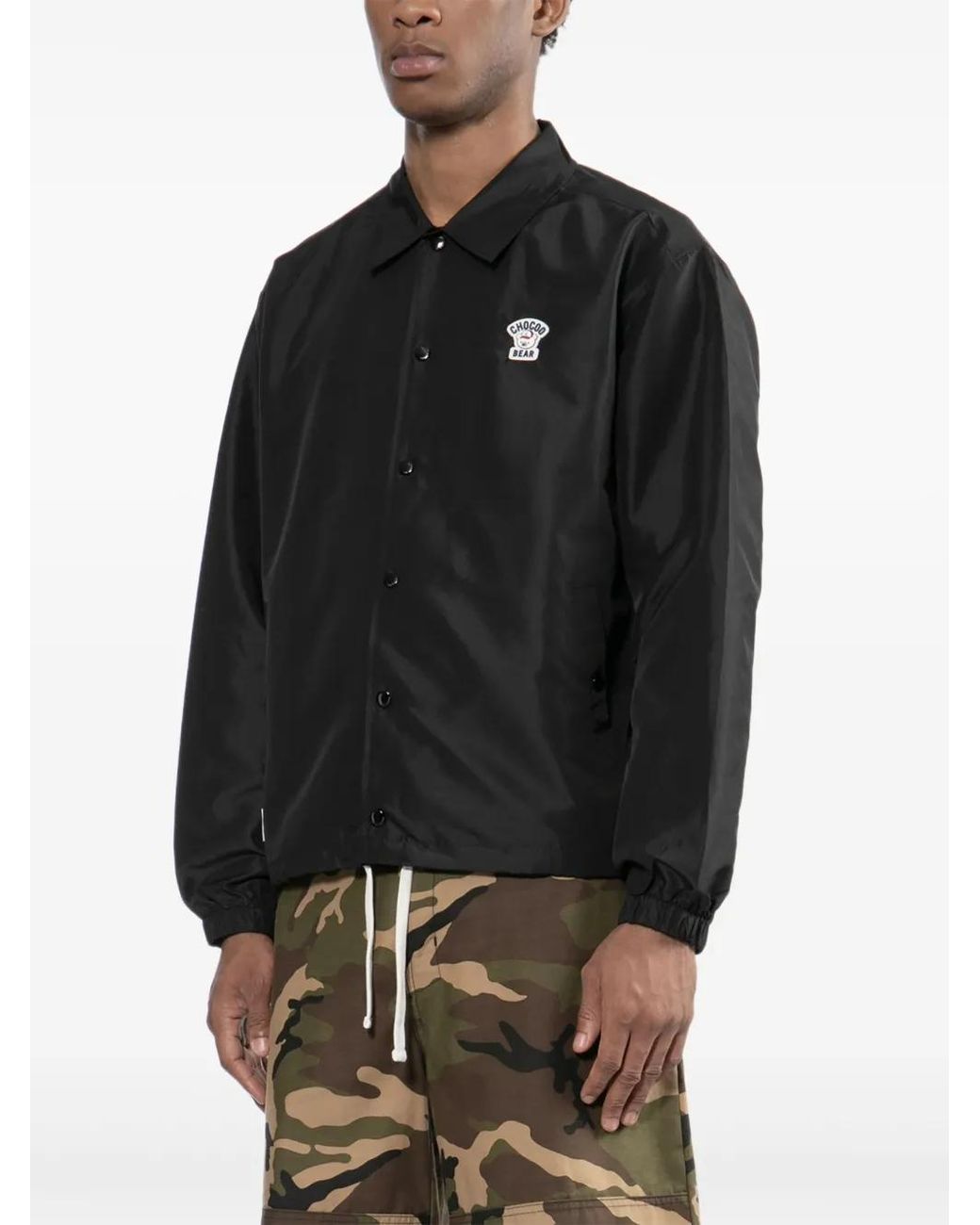 Chocoolate Black Logo-Embossed Jacket for men