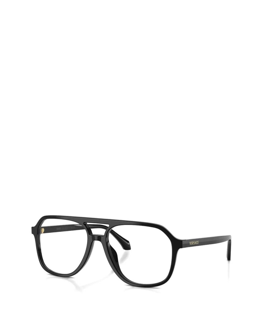 Versace Black Lunettes De Vue À Monture Pilote for men