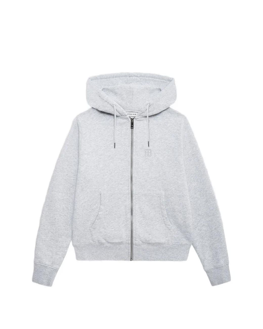Anine Bing White Casper Zip Up Bing Hoodie