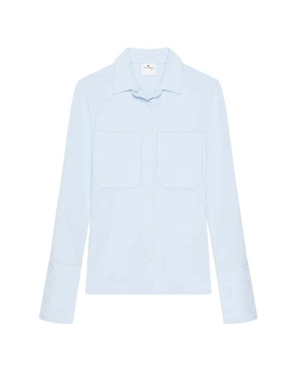 Courreges Blue Two-Pocket Jersey Shirt