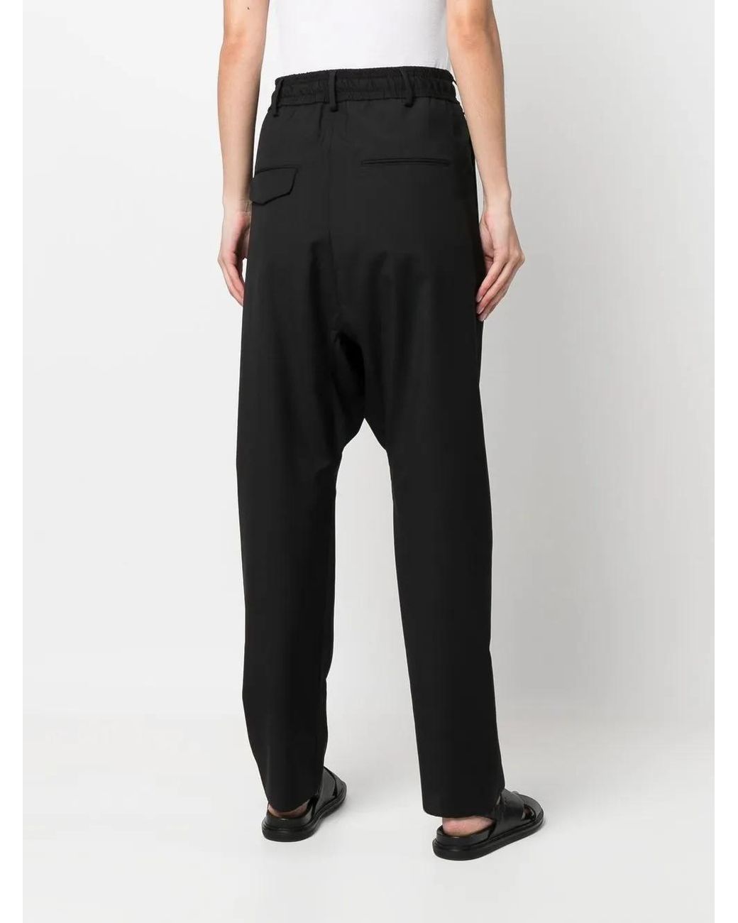 Gabriele Pasini Black Drawstring Drop-Crotch Trousers