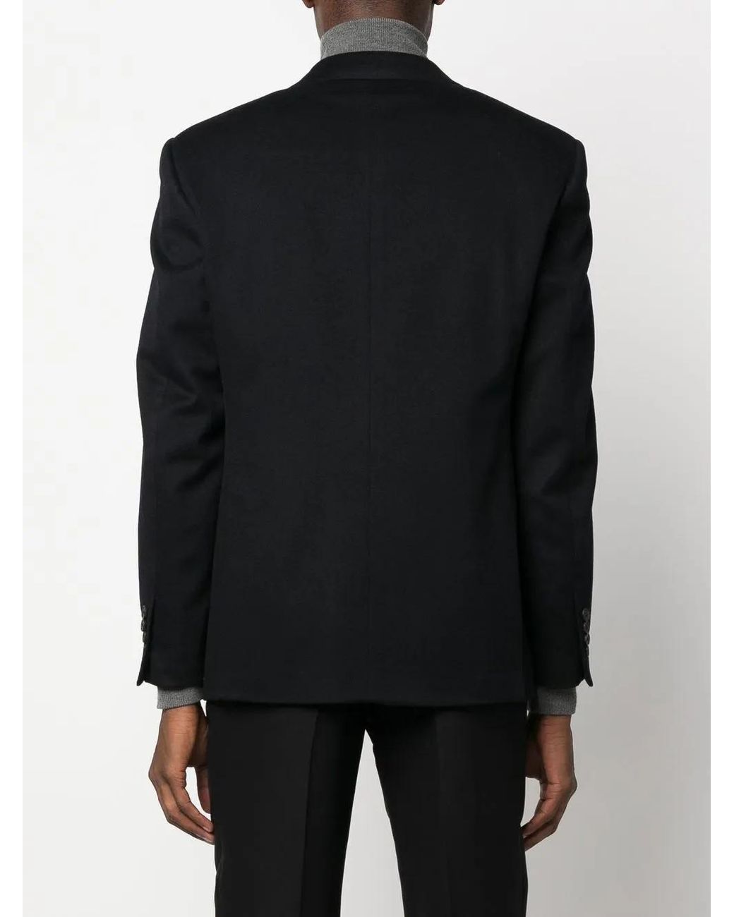 Canali Black Single-Breasted Cashmere Blazer for men