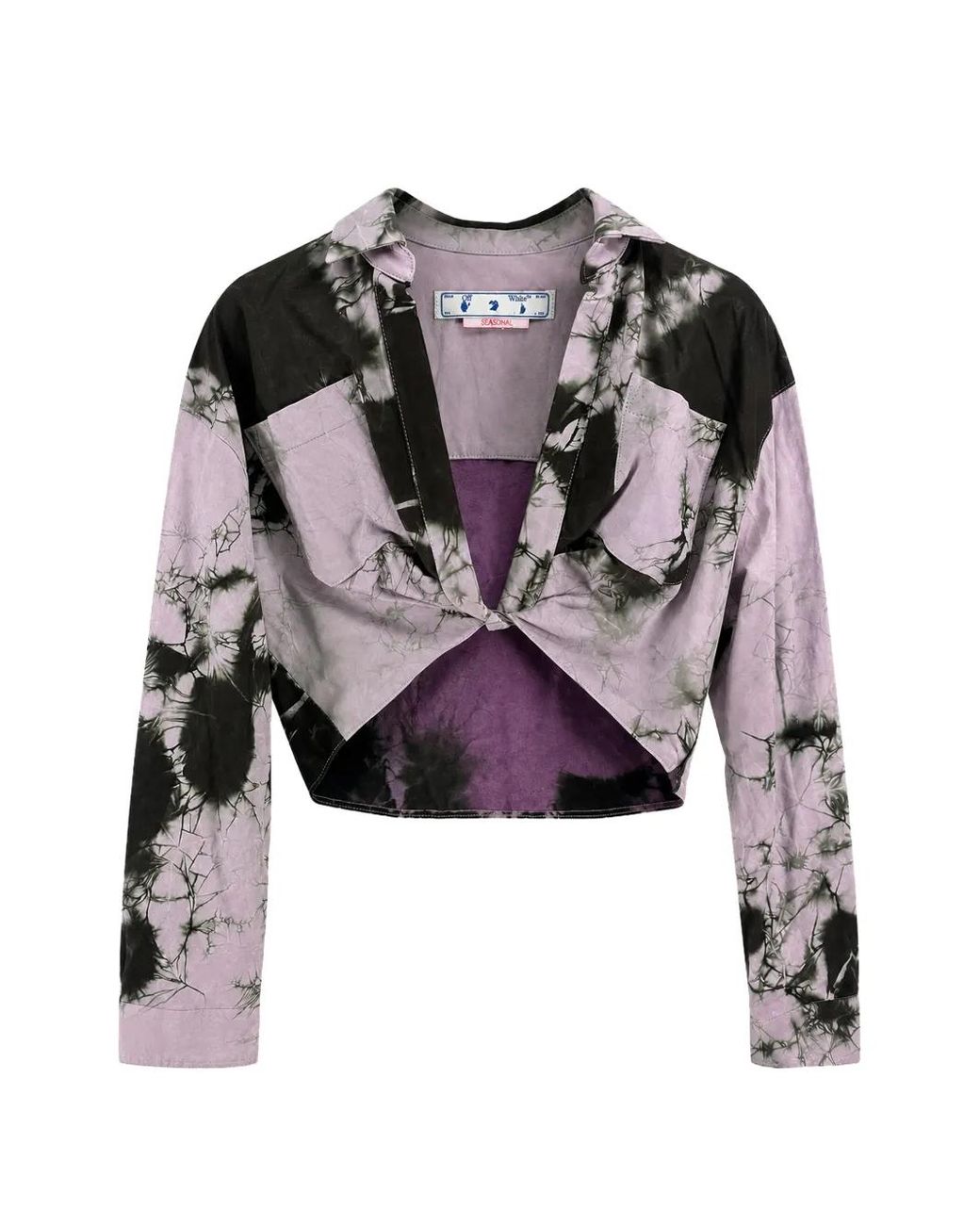 Off-White c/o Virgil Abloh Purple Tie-Dye Twist-Front Blouse