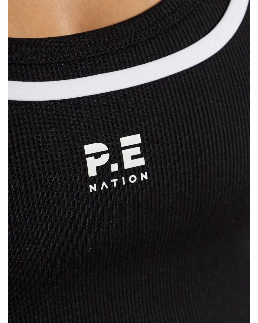P.E Nation Black Haut Forward En Maille Côtelée