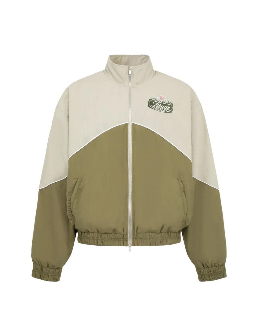 Rhude Green Desert Racing Logo-Patch Jacket for men