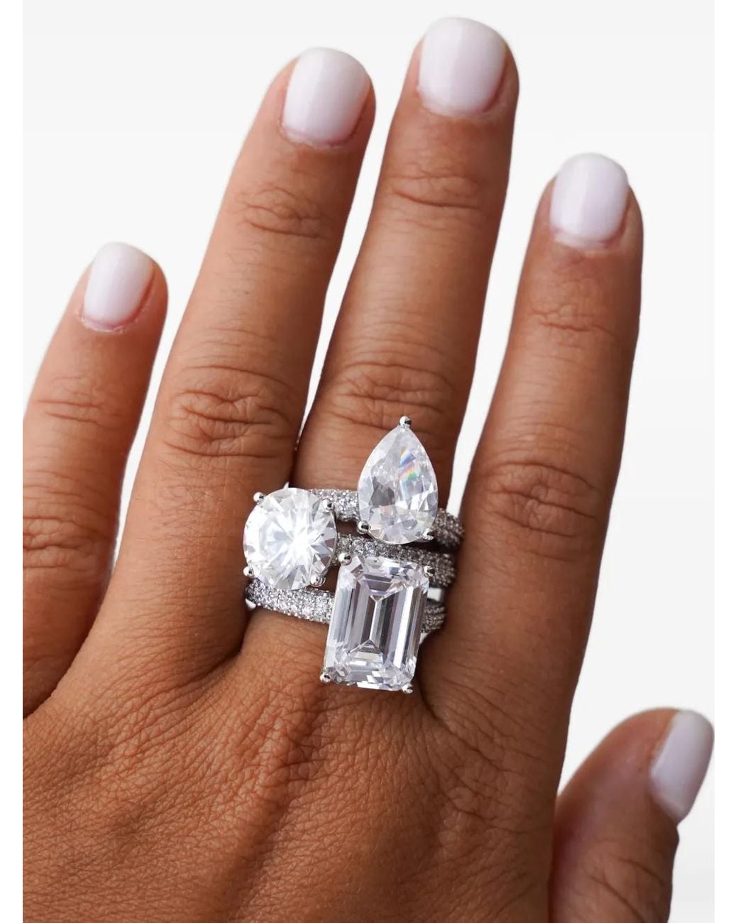 Izabel Display White Mega Drop Pavé Ring