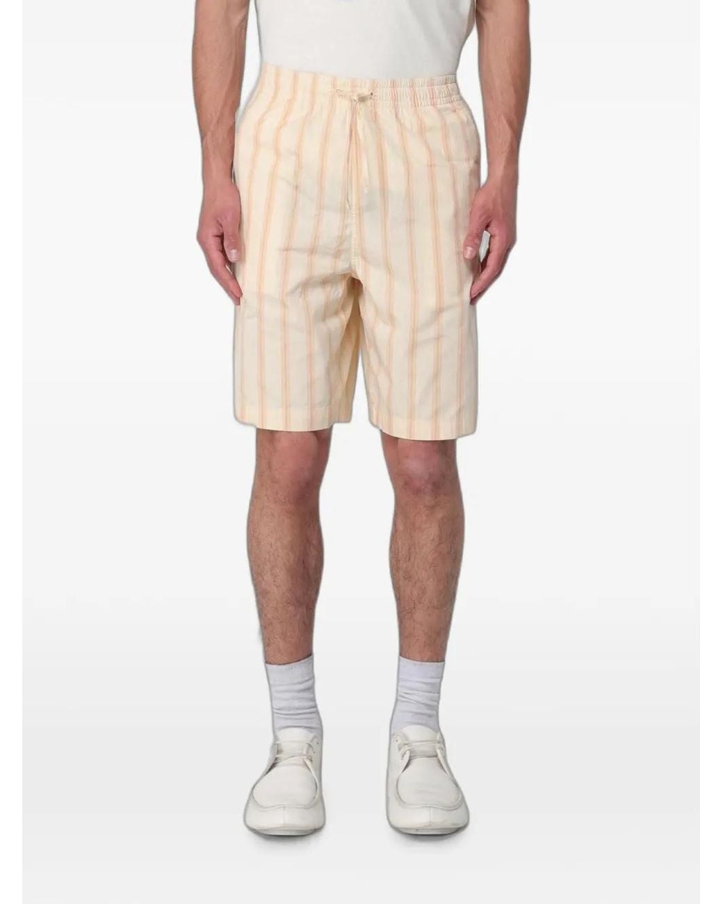 Lacoste Natural Short En Coton À Rayures for men