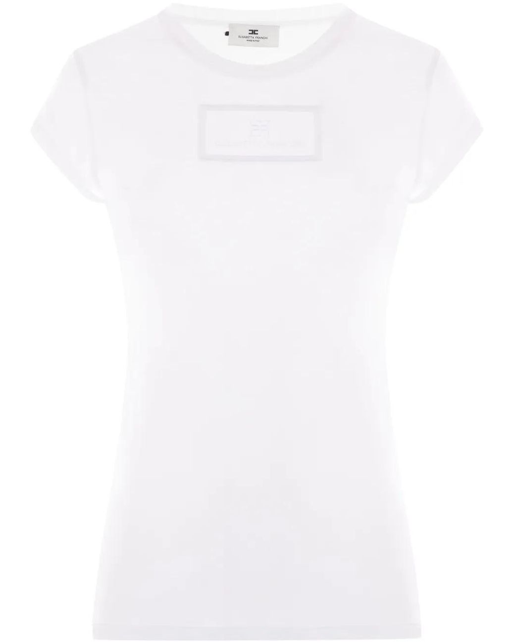 Elisabetta Franchi White Logo-Print T-Shirt