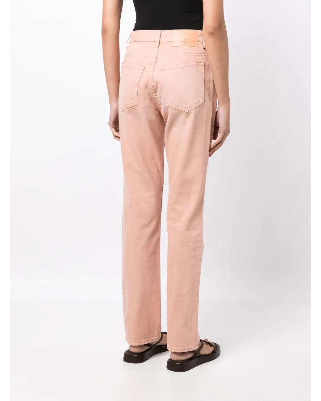 Ulla Johnson Pink Mid-Rise Straight-Leg Jeans