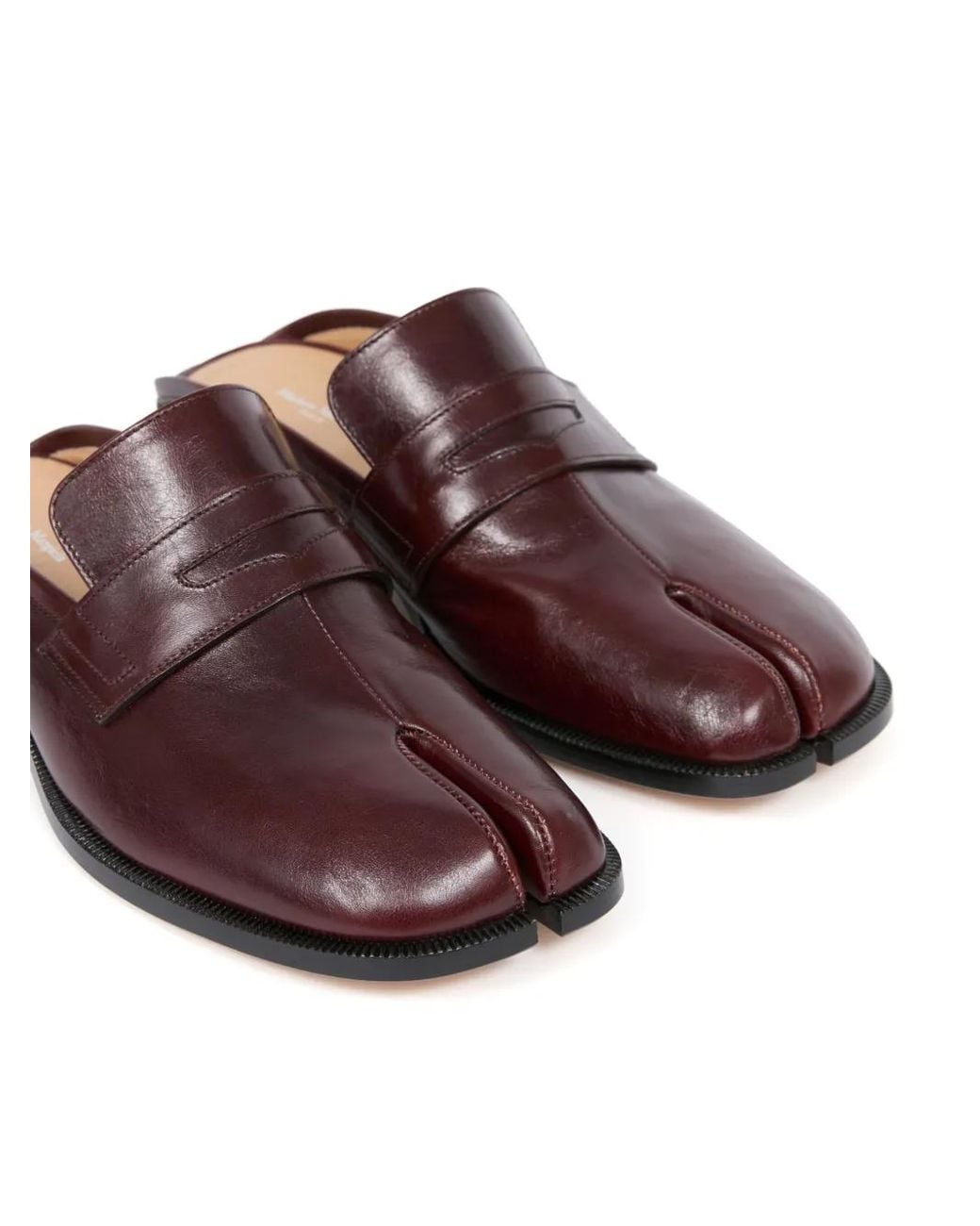 Maison Margiela Brown Tabi Leather Mules for men