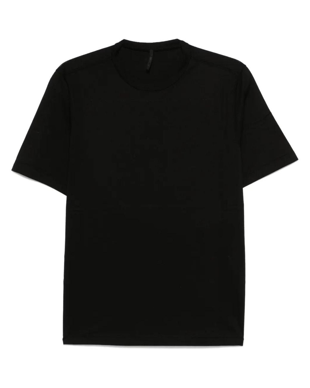 Transit Black Cotton Crew-Neck Short-Sleeve Tee for men