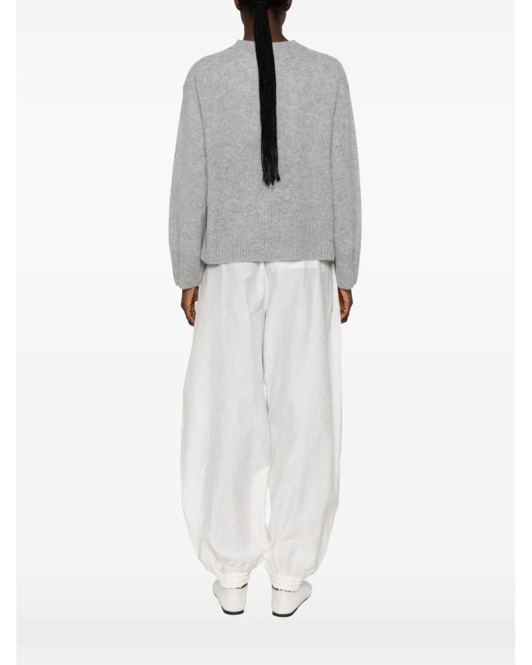 C.T.Plage Gray Ribbed-Knit Wool Sweater