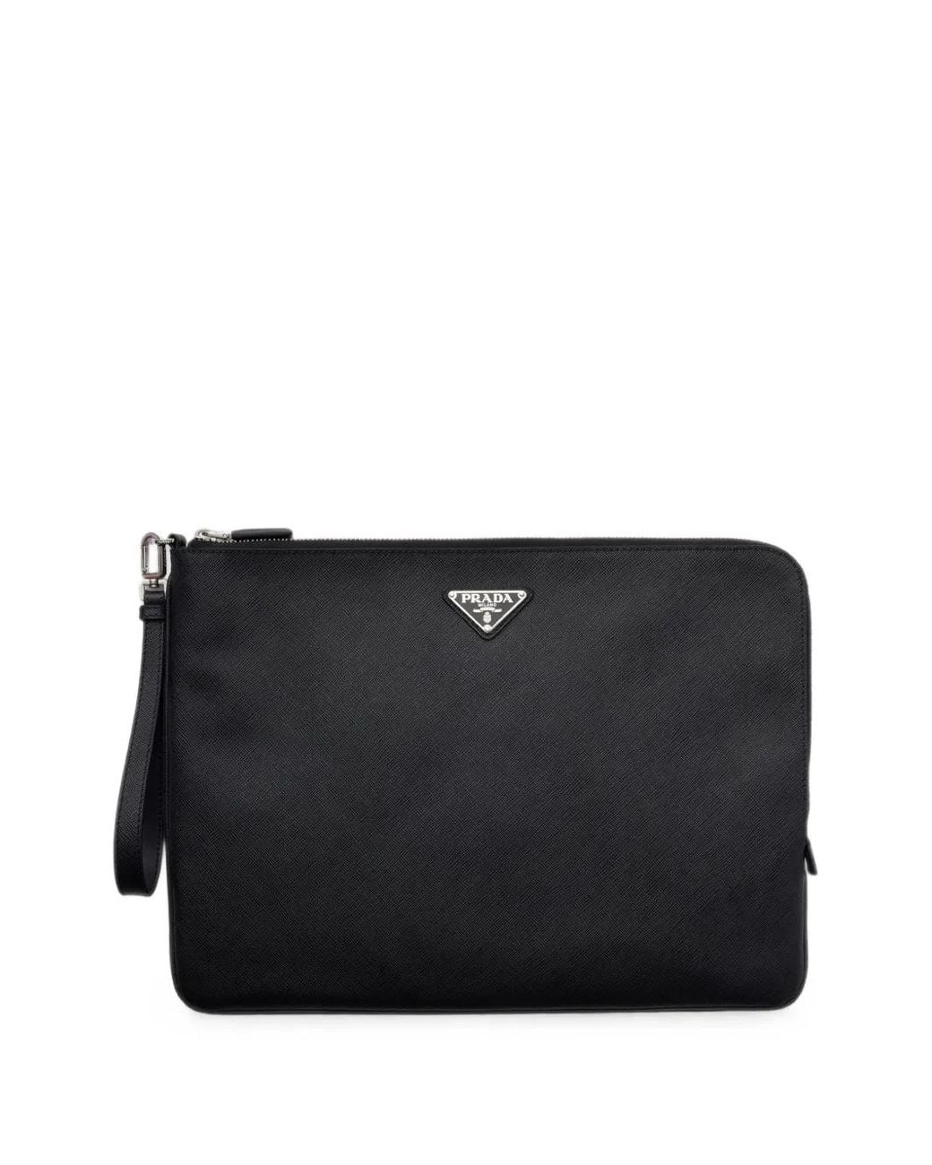 Prada Black Saffiano Leather Pouch for men