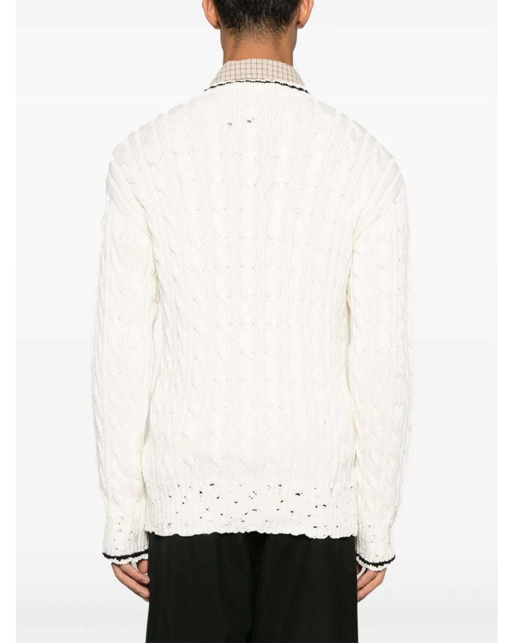 Marni White Cable-Knit Sweater for men