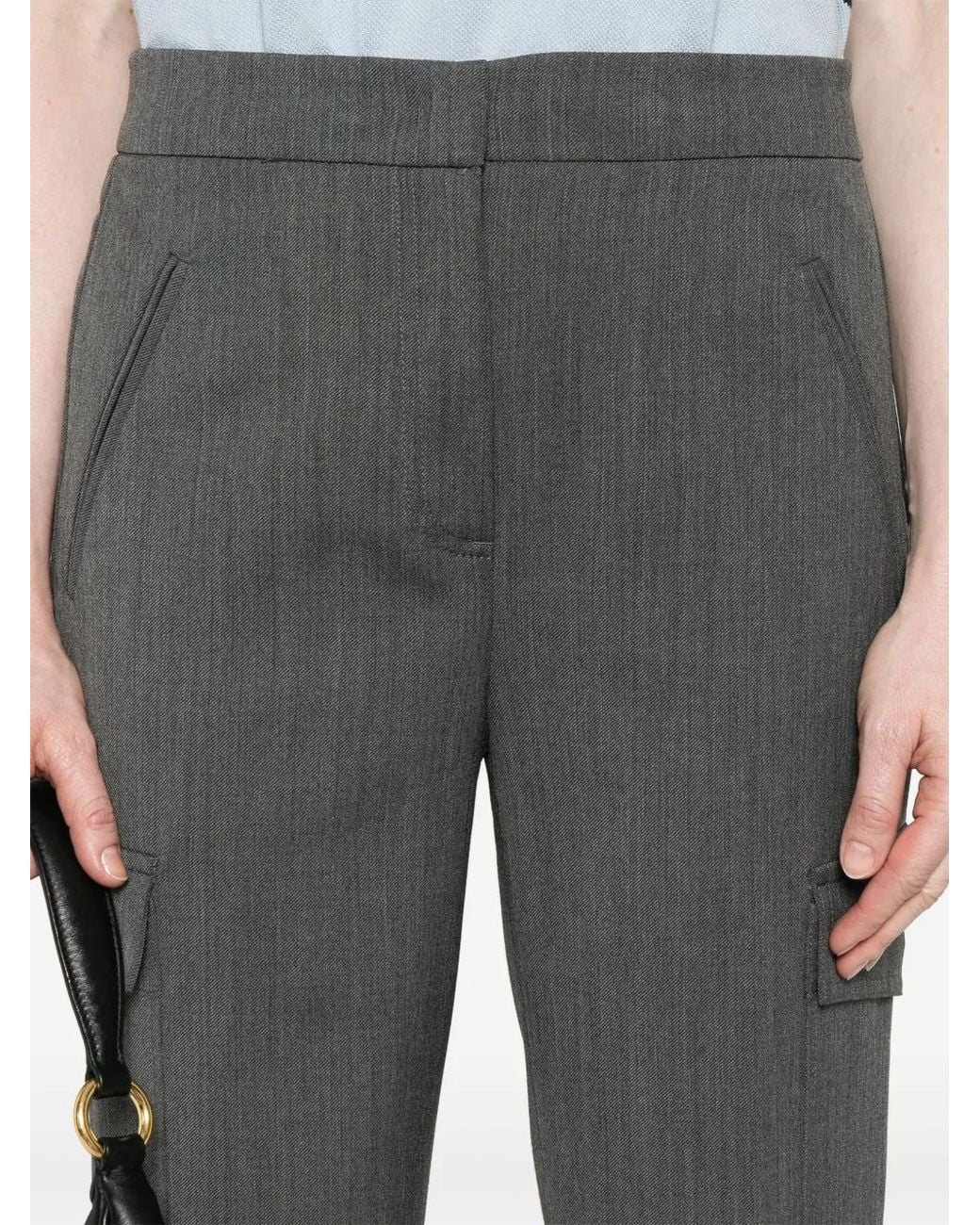 Twinset Gray Straight-Leg Cargo Pants