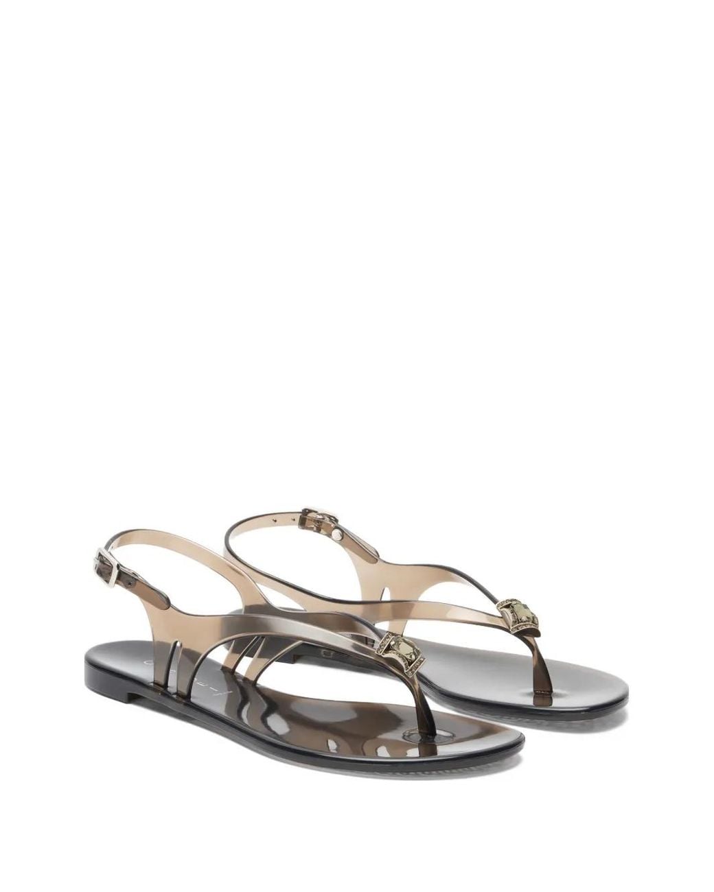 Casadei White Jelly Flat Sandals