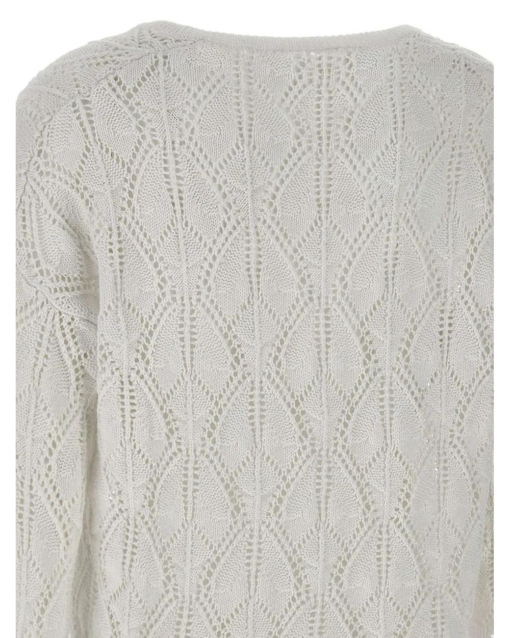 Kangra Gray Crochet-Knit Sweater