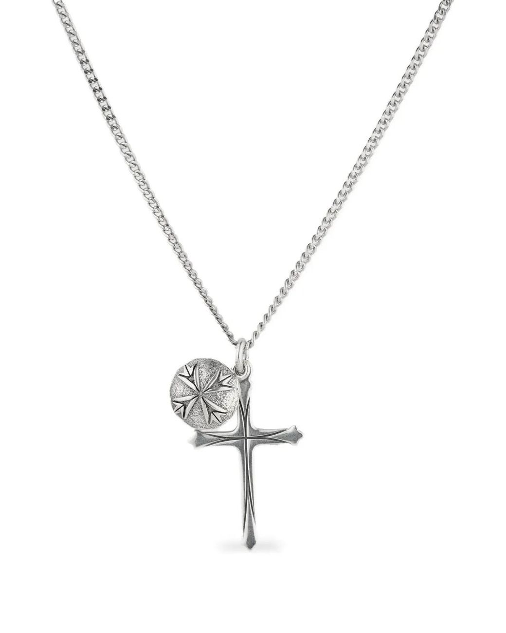 Emanuele Bicocchi Metallic Scudo Cross Logo Necklace