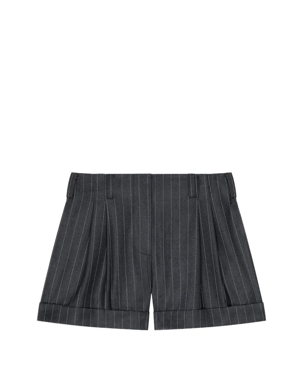 Pantalones Cortos Double Pleat De Lana A Rayas Givenchy de color Black