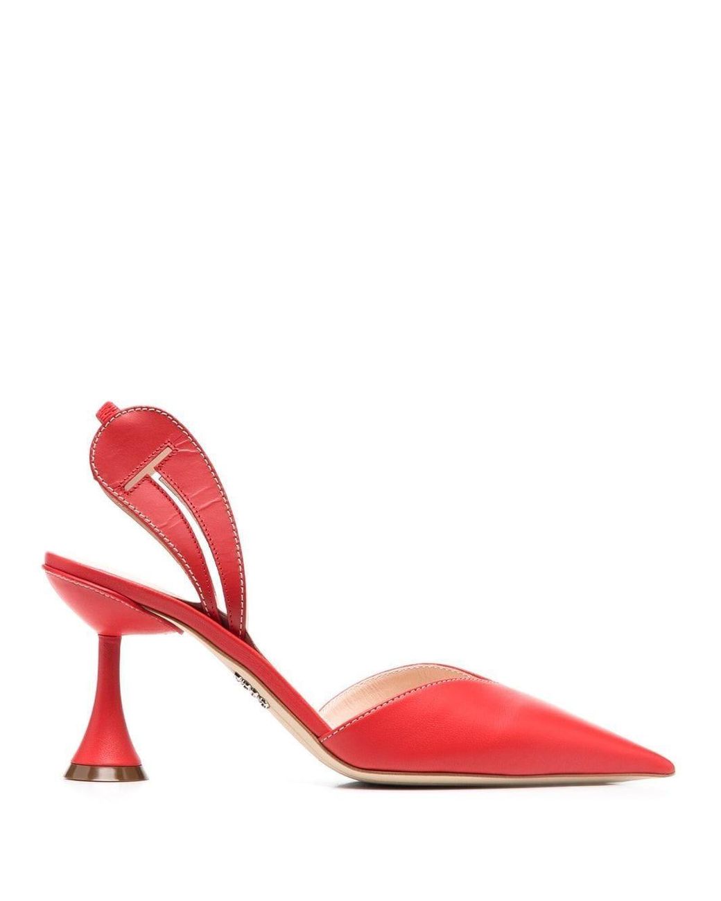 Rodo Sling-back Leather Pumps in Red | Lyst