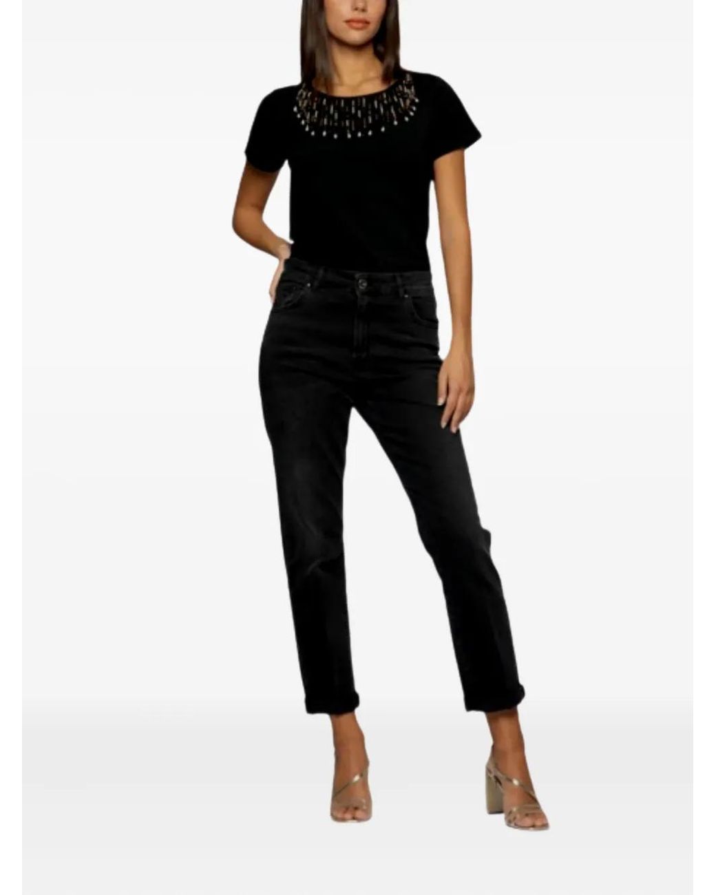 Kocca Black Grant Cropped Jeans