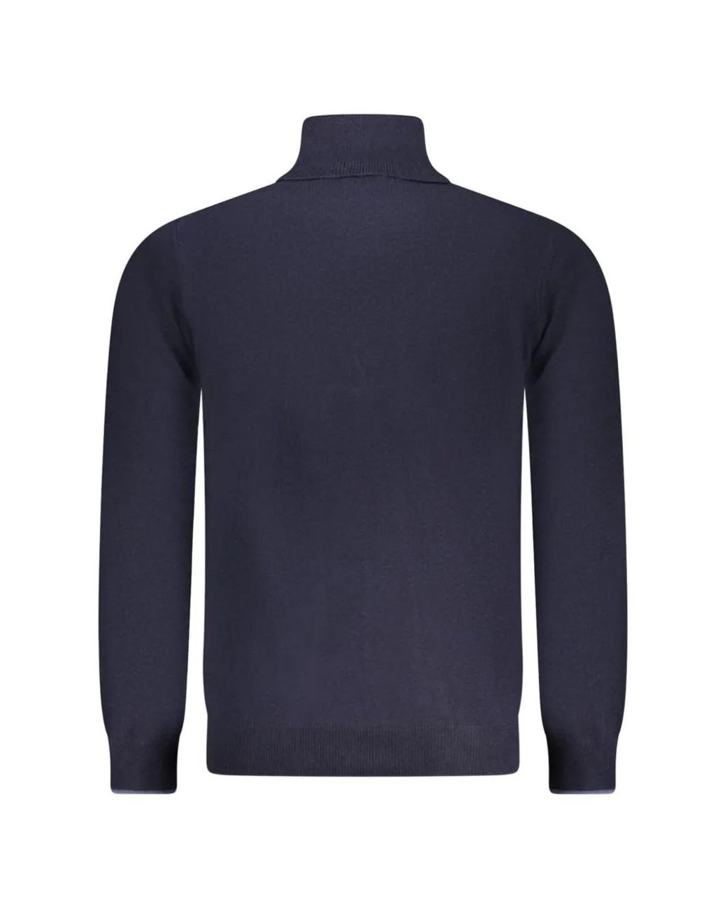 North Sails Blue Roll-Neck Logo-Patch Sweater for men