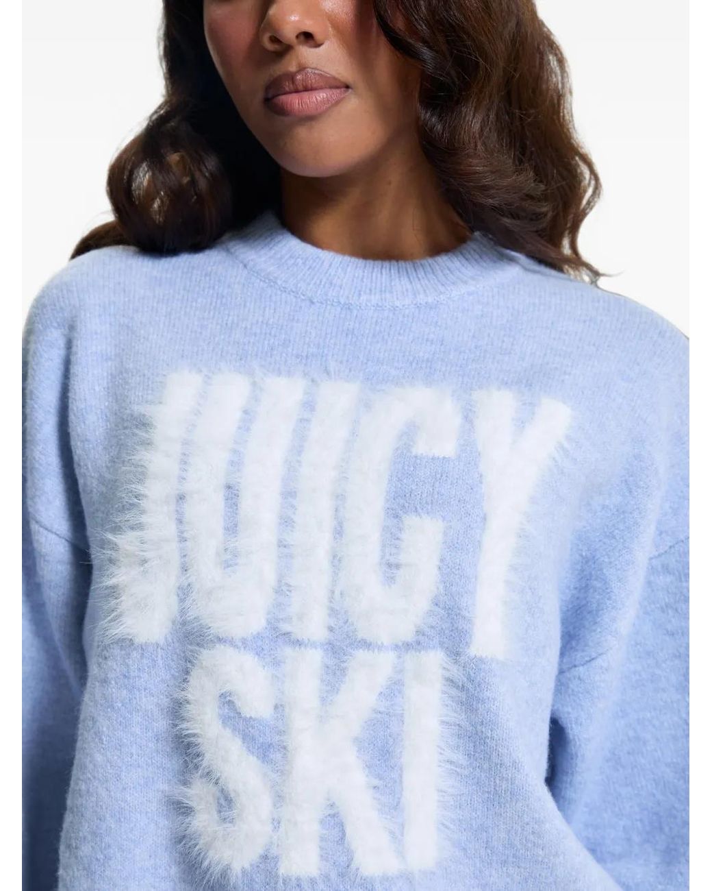 Juicy Couture Blue Intarsia-Knit Sweater