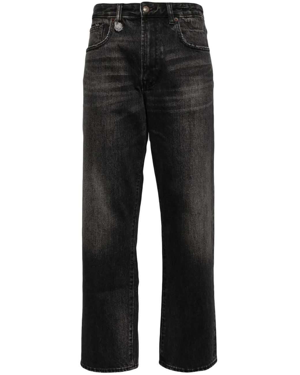R13 Black Straight-Leg Jeans