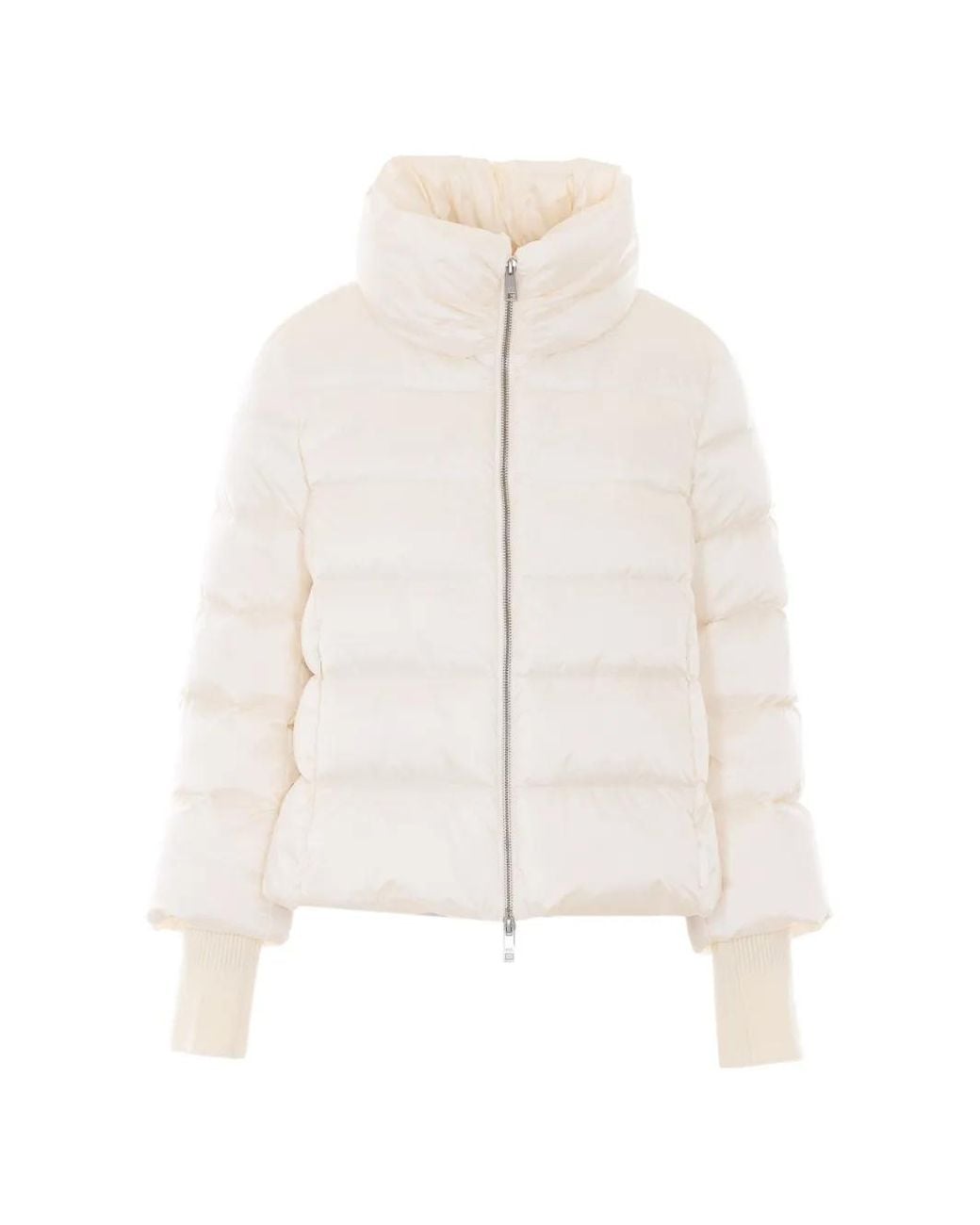 Add White Quilted High-Neck Jacket