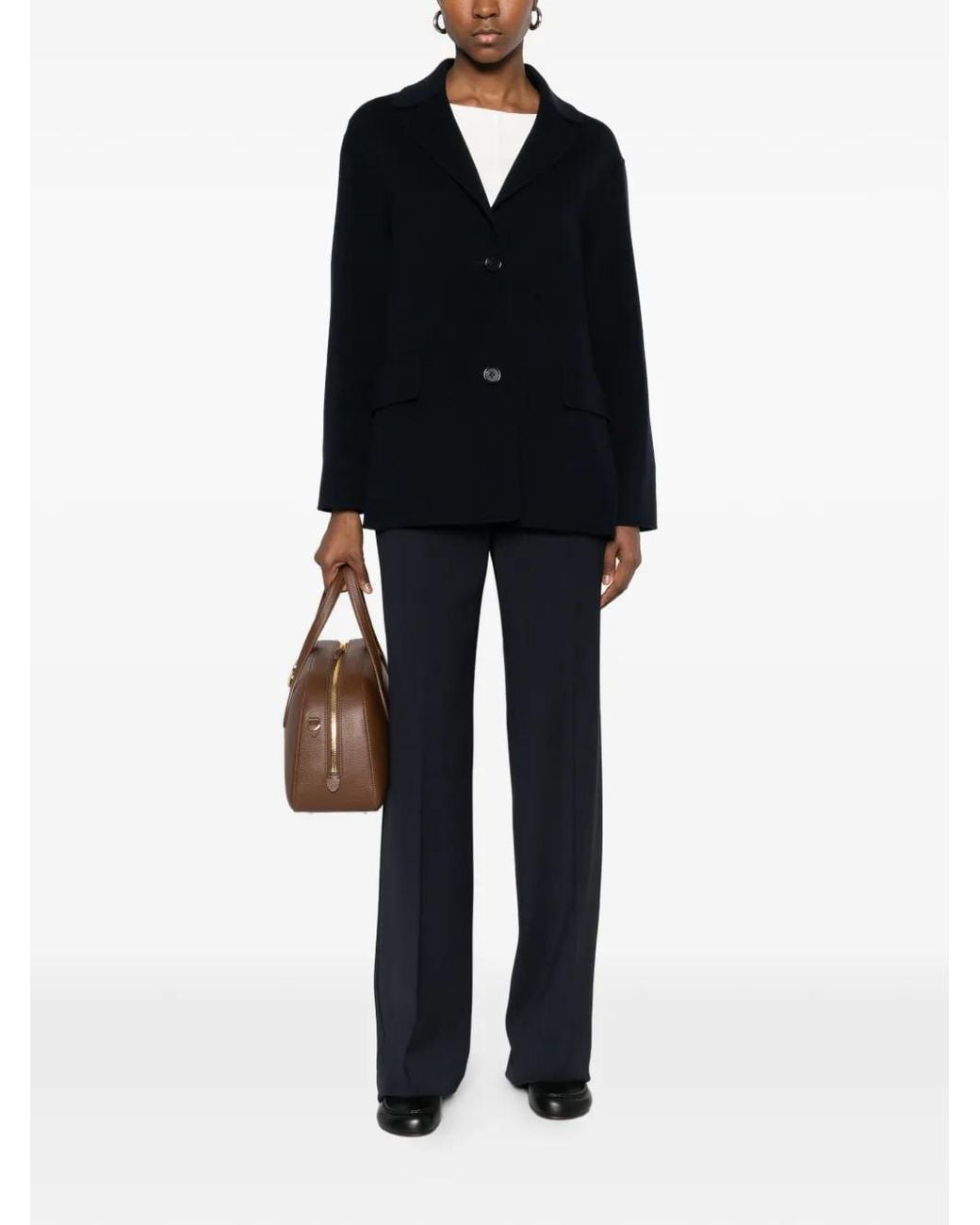 Max Mara Black Melfi Single-Breasted Blazer