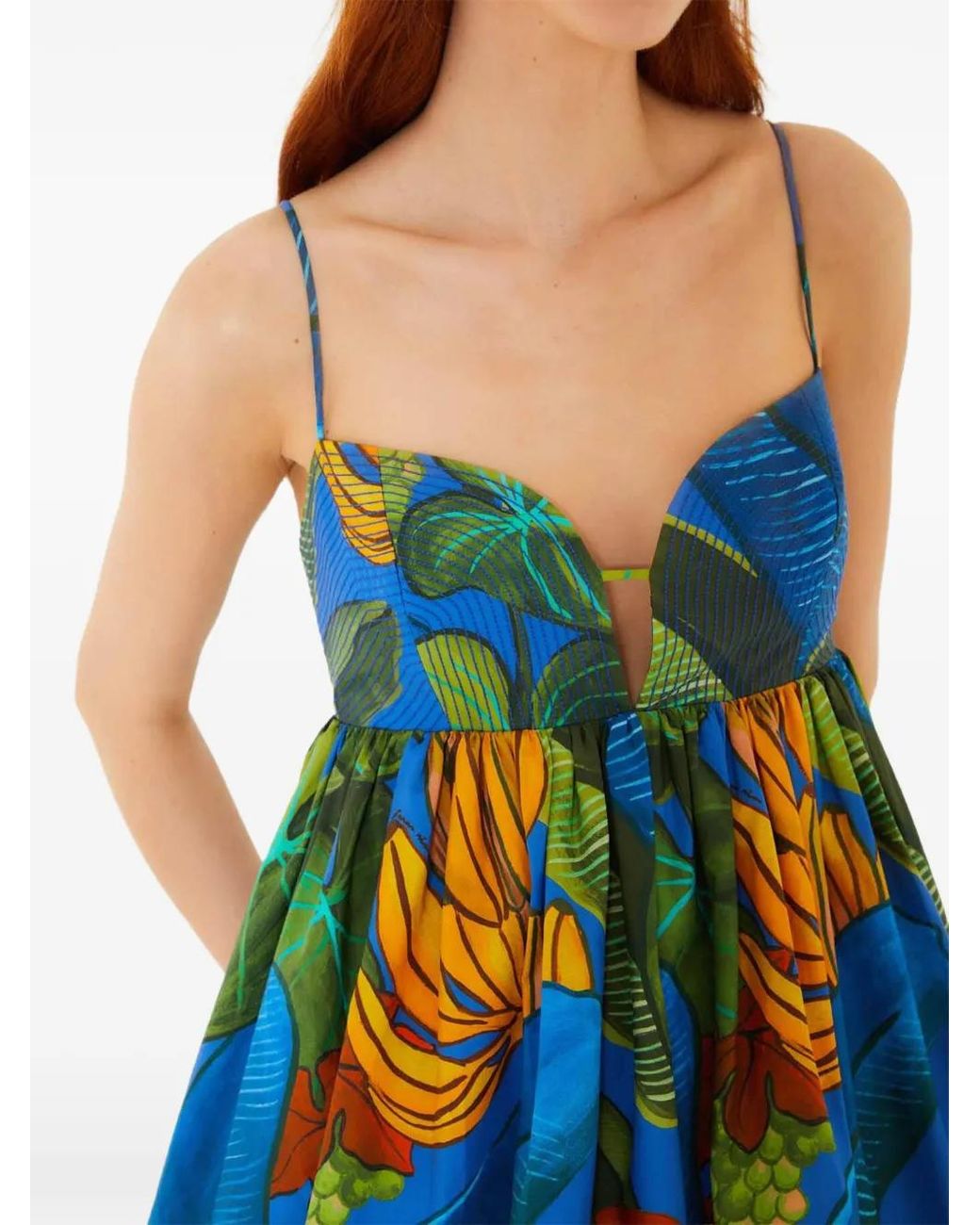 Farm Rio Blue Banana Grapes Organic Cotton Minidress