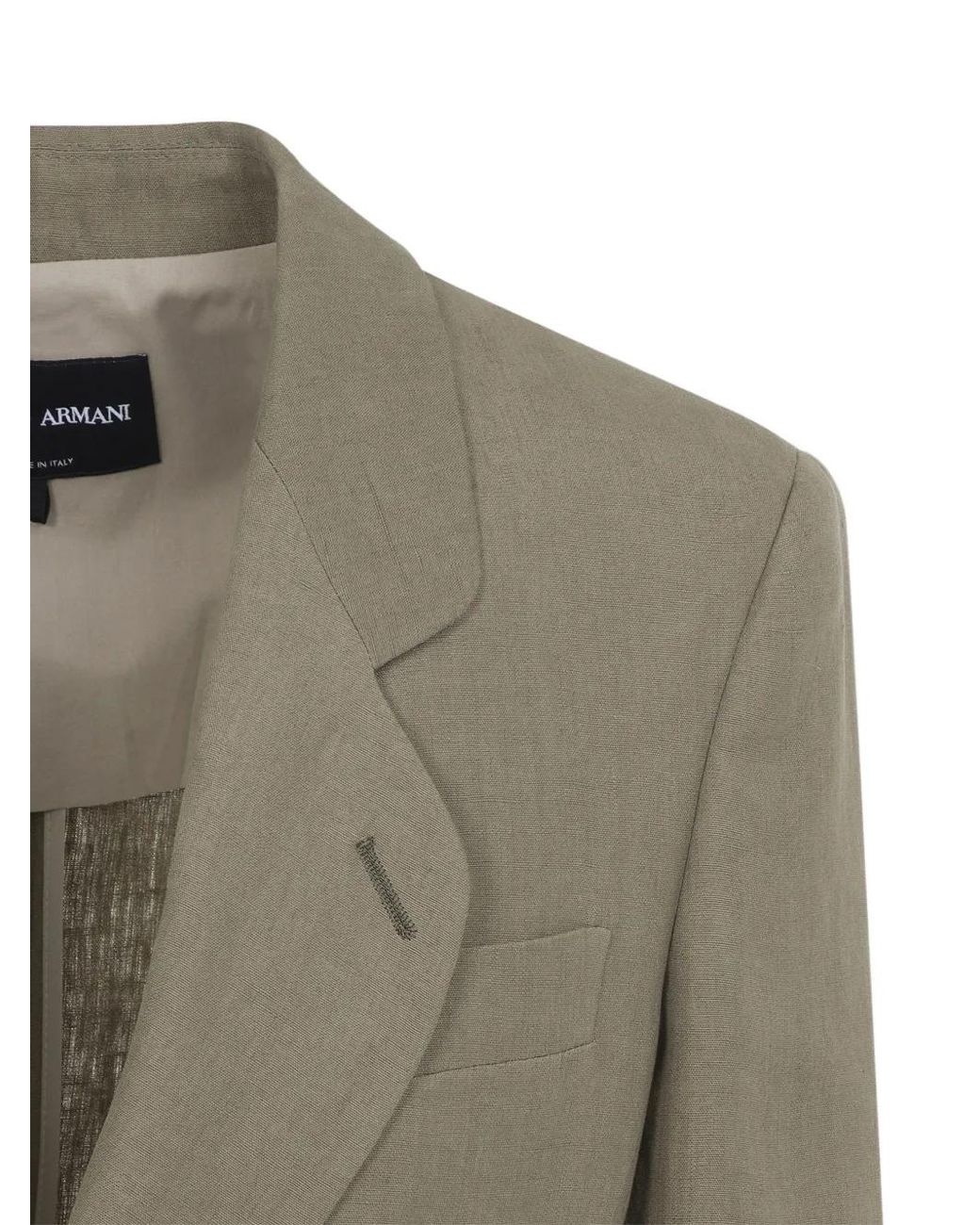 Giorgio Armani Gray Single-Button Linen Jacket