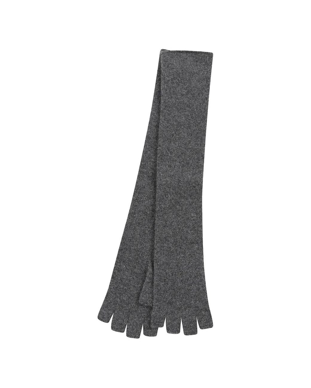 Drumohr Gray Fine-Knit Cashmere Gloves