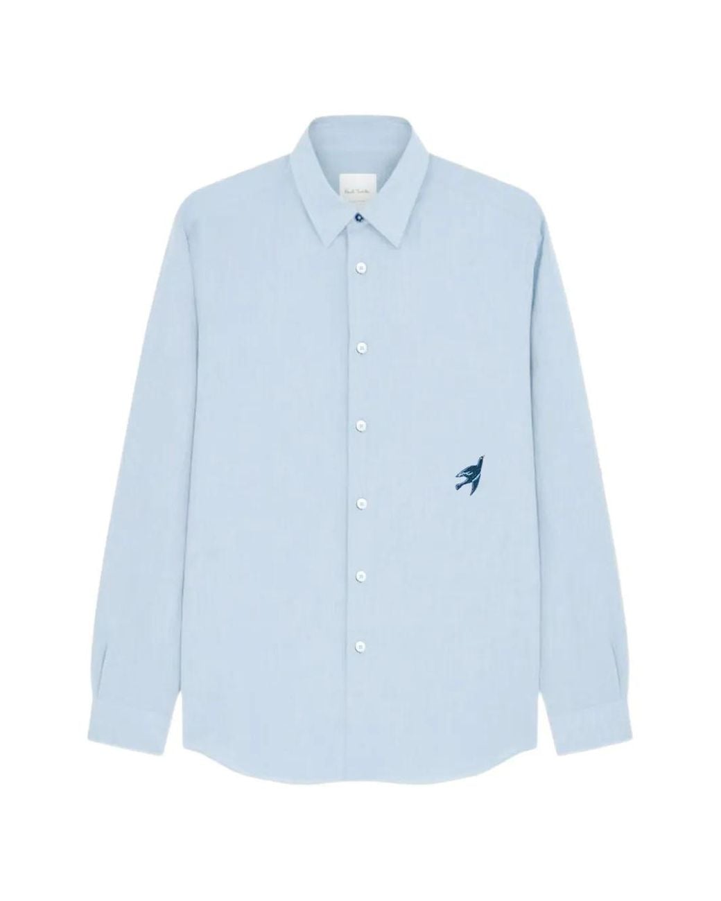 Paul Smith Blue Swallow-Embroidered Shirt for men