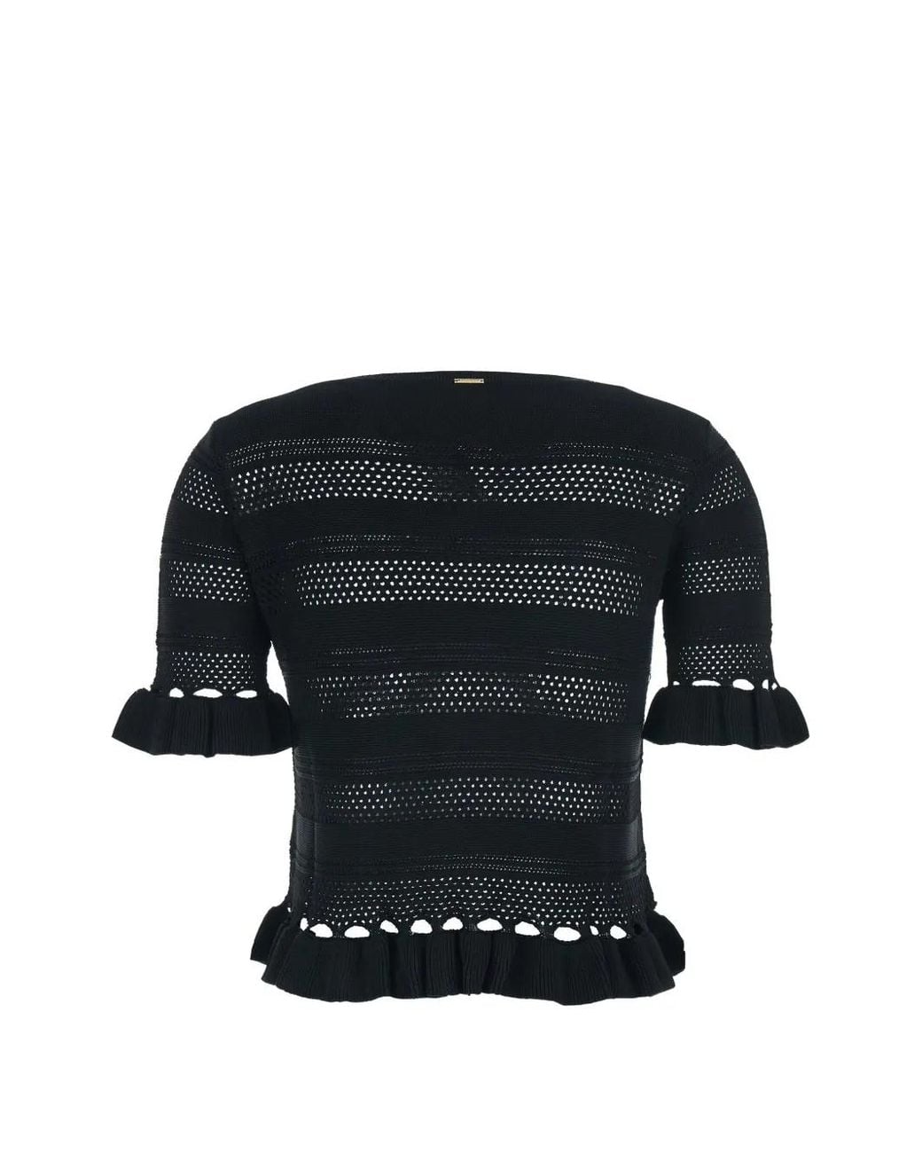 Twinset Black Jumper With Ruffles