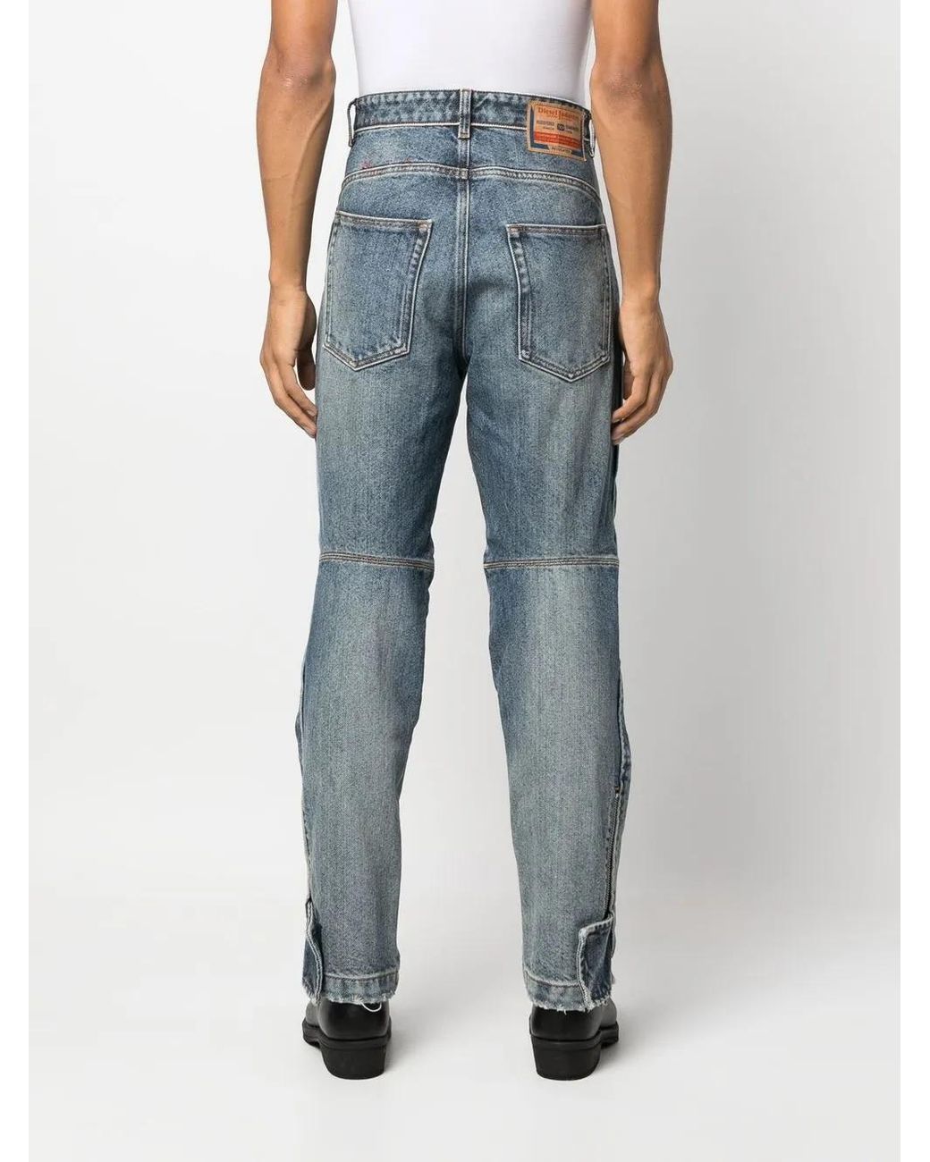 DIESEL Blue Knee-Pad Zip-Up Jeans for men